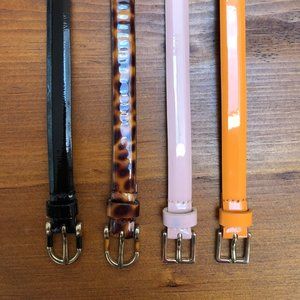J.CREW SET OF 4 PATENT LEATHER BELTS